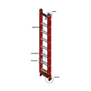ESCALERA EXTENSIBLE CON PELDAÑO EN "D" HUECO - EAFD