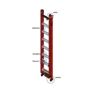 ESCALERA EXTENSIBLE CON PELDAÑO EN FORMA REDONDA - EFF EXP